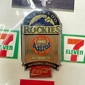 Colorado Rockies 1993 Inaugural Season Lapel Pin Astros CocaCola Series #5